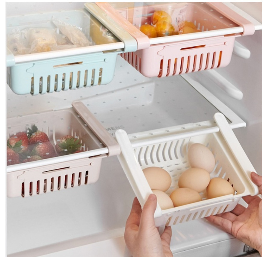 CHQ792#とても便利★　キッチン用品 収納棚ラック 調節可能な冷蔵庫 引き出し棚板層 M_画像2