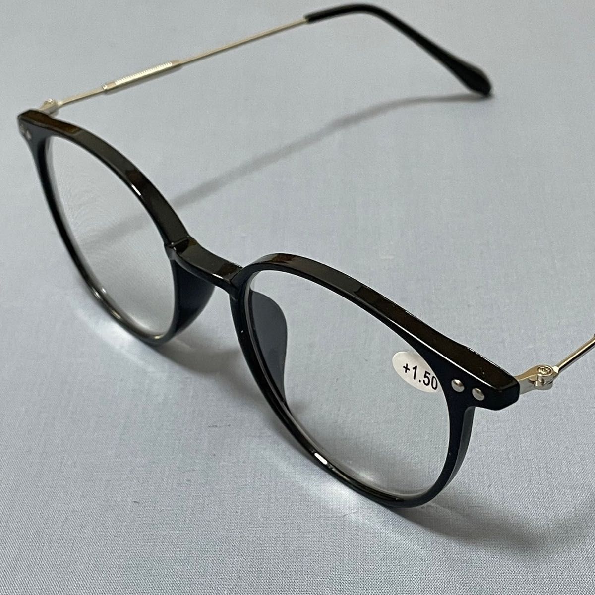 おしゃれ老眼鏡 シニアレンズ -1.5 ブラック ブルーライトカット UVカット
