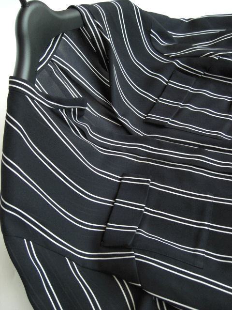 ボールジィBallseyポケット付きVネックストライプシャツ黒36 TOMORROWLANDトゥモローランドの画像8