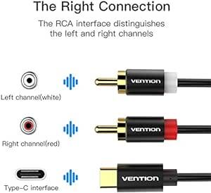 VENTION USB C to 2 RCA オーディオ ケーブル Type-C to RCA オス - オス Y RCA スの画像6