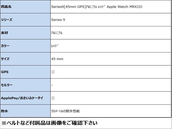 Series9[45mm GPS]アルミニウム レッド Apple Watch MRXJ3J【 …_画像2