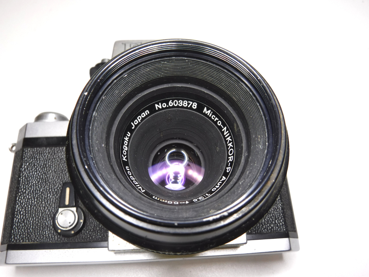 中古 Nikon F フォトミックFTN 一眼レフ/レンズ Micro-NIKKOR-P Auto 1:3.5 f=55mm Nippon Kogaku Japan/レンズフィルター 発送60サイズの画像4