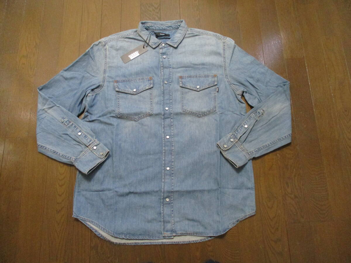 ☆DIESEL/ディーゼル☆未使用 D-ROOKE CAMICIA デニムシャツ サイズ：L _画像3