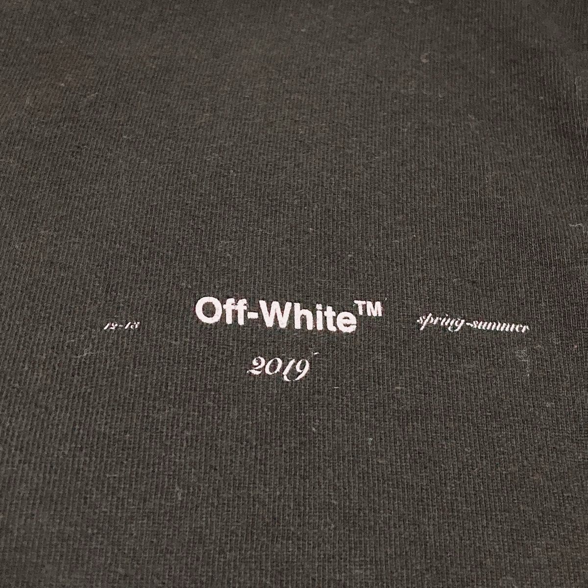 【美品】XS OFF-WHITE ロングTシャツ ロンt ステンシル アロー ビッグロゴ ピンクアロー 人気　完売　長袖　Tシャツ