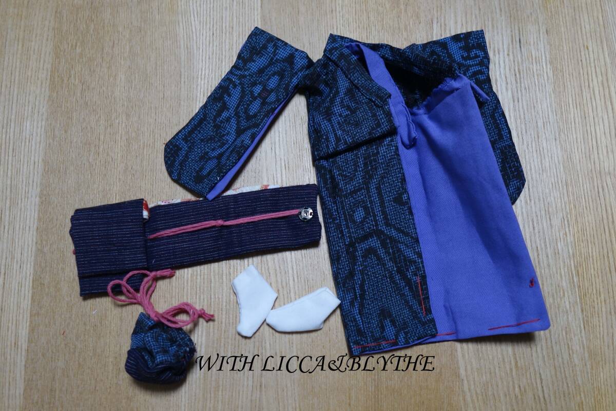 大島紬のリメイク　着物と帯、巾着などのセット♪_画像3