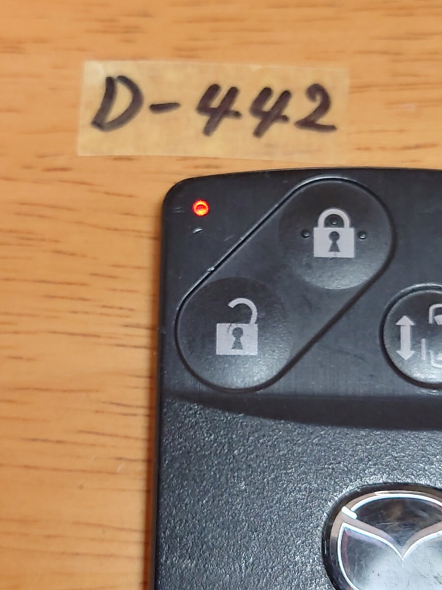 D-442 マツダ MAZDA 純正 (4つボタン） カードキー プレマシー /MPV 等 スマートキー キーレス 追跡あり・匿名配送 の画像5