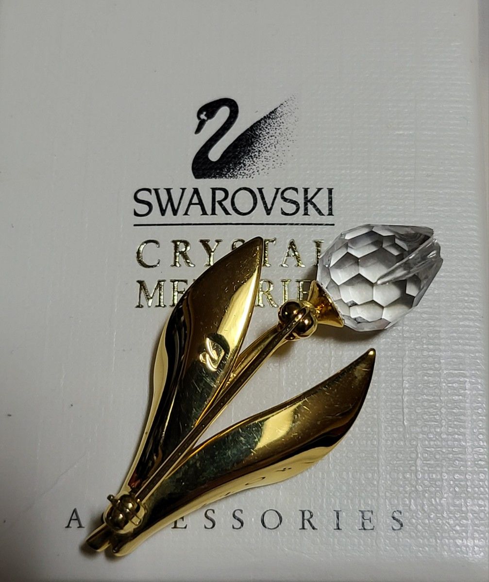 ◆ SWAROVSKI スワロフスキー◆ チューリップ クリスタル ブローチ 箱付き