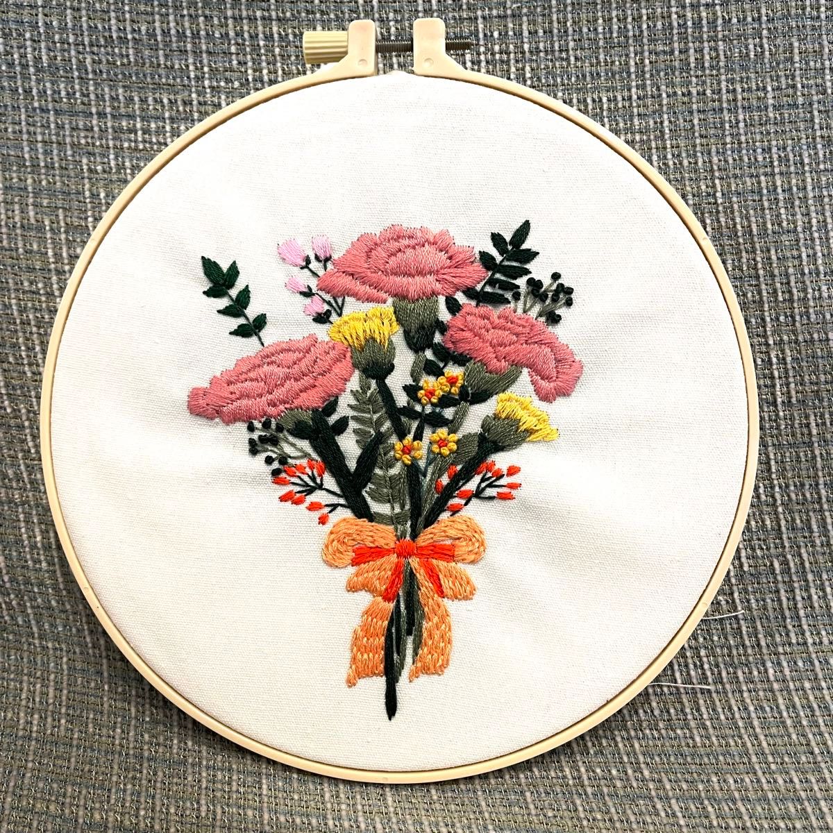 刺繍　フランス刺繍　結婚式　花束　母の日　ウェルカムボード カーネーション