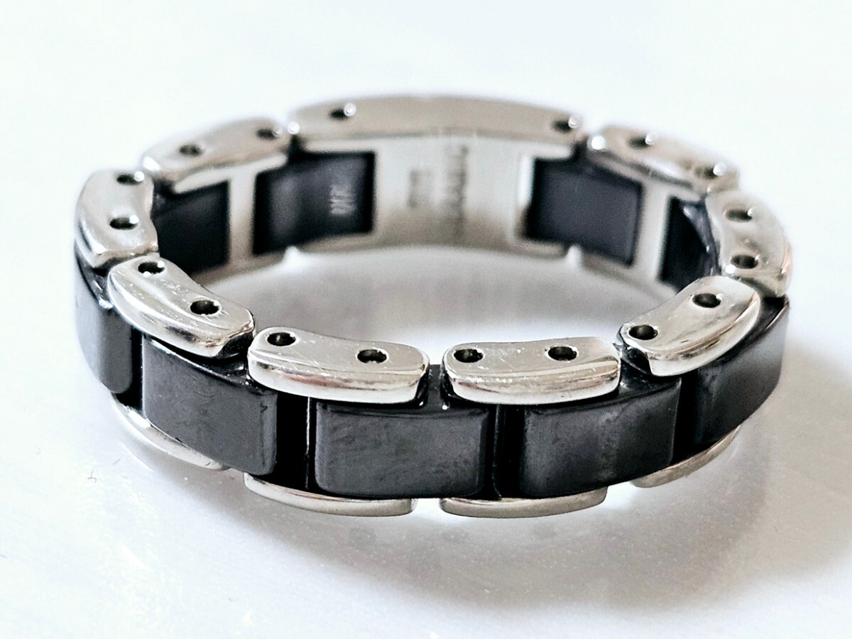 西友 宝石時計のシオジリ購入品☆ゲルマニウム指輪 セラミック BLACK サイズ17号_画像6