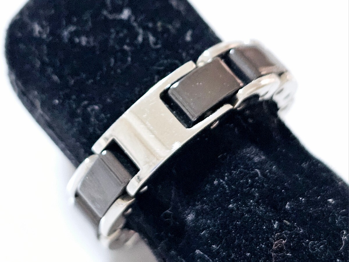西友 宝石時計のシオジリ購入品☆ゲルマニウム指輪 セラミック BLACK サイズ17号_画像1