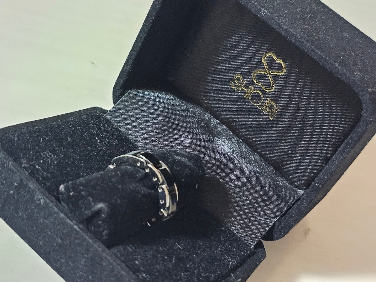 西友 宝石時計のシオジリ購入品☆ゲルマニウム指輪 セラミック BLACK サイズ17号_画像2