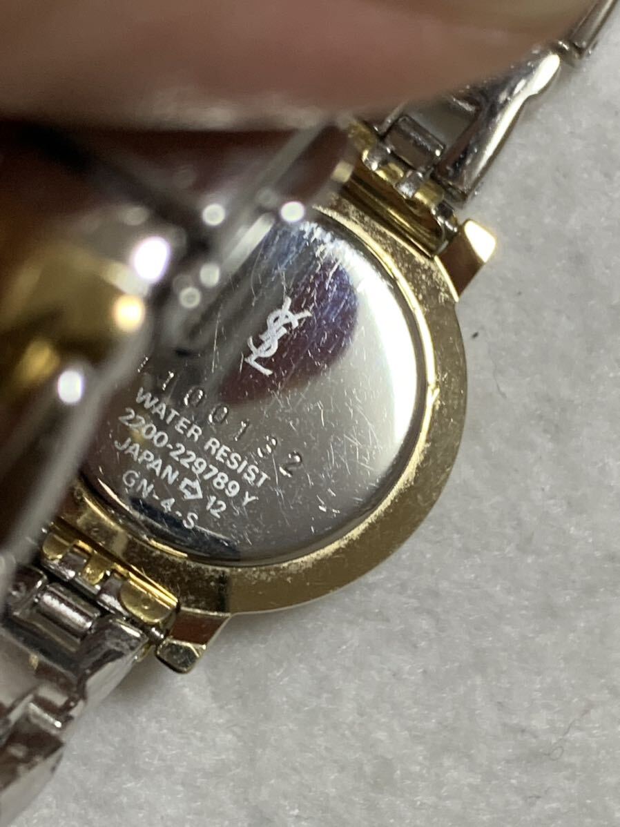 Yves Saint Laurent 本物2200-229789Y イヴ・サンローラン クォーツ コンビモデルレディース腕時計 稼働品_画像5
