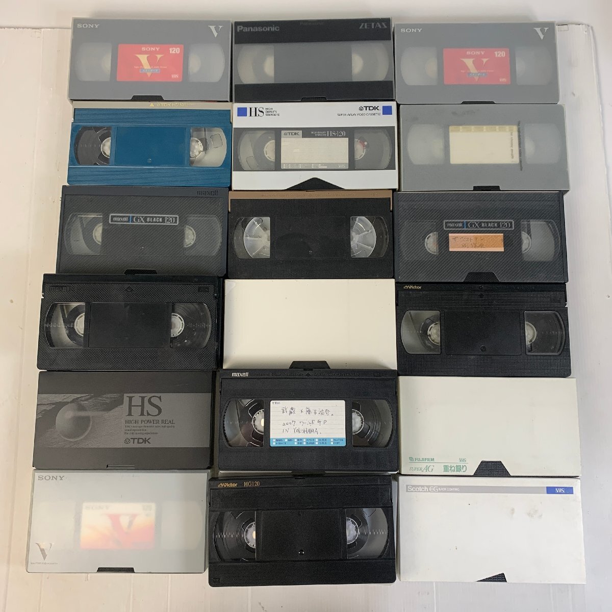 Y5-938 使用済み VHS ビデオテープ 54本セット SONY/TDK/マクセル/スコッチ/パナソニック/ビクター HG*XZ*XG*HGX*XD等 100サイズ 愛知の画像3