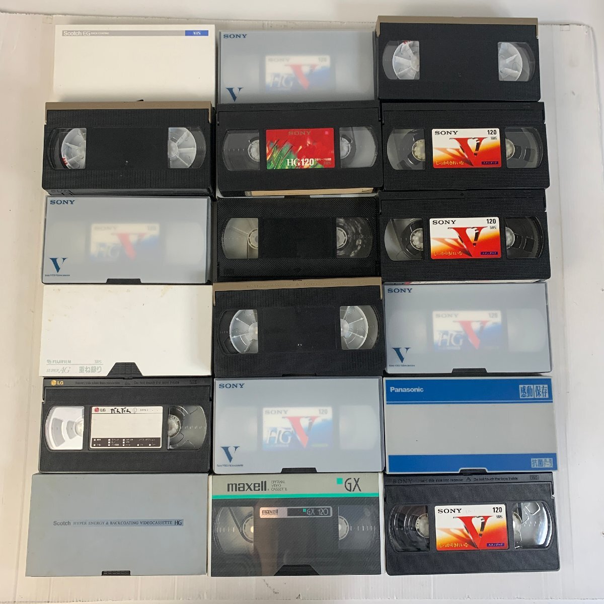 Y5-938 使用済み VHS ビデオテープ 54本セット SONY/TDK/マクセル/スコッチ/パナソニック/ビクター HG*XZ*XG*HGX*XD等 100サイズ 愛知の画像4