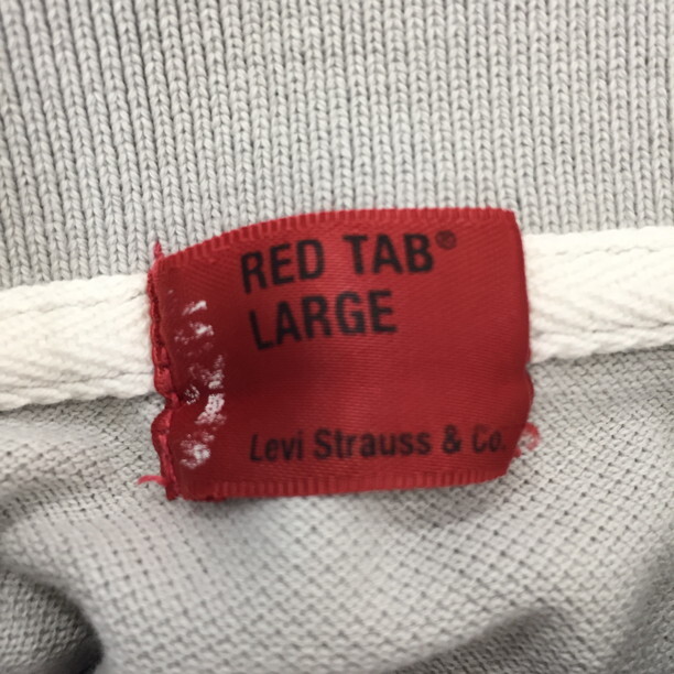 2205F-166 メンズ Levi's リーバイス グレー ポロシャツ L ボーダー RED TAB 胸ポット_画像2