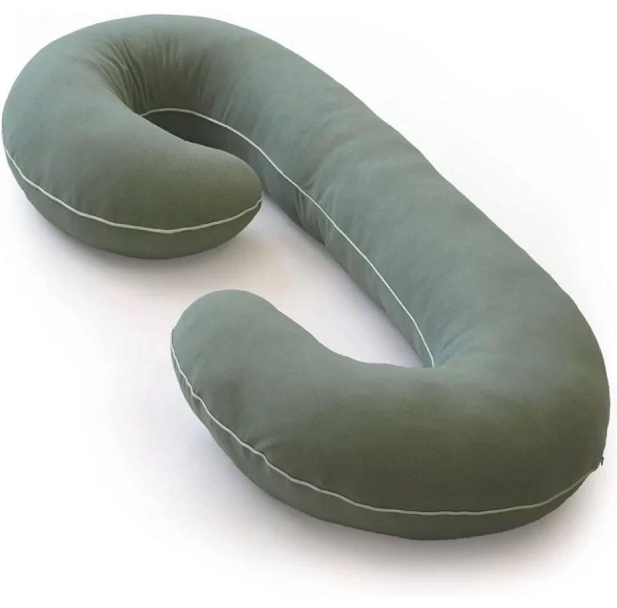 オーガニック妊娠枕 C字型マタニティボディ枕 セージ オーガニックコットンカバー
