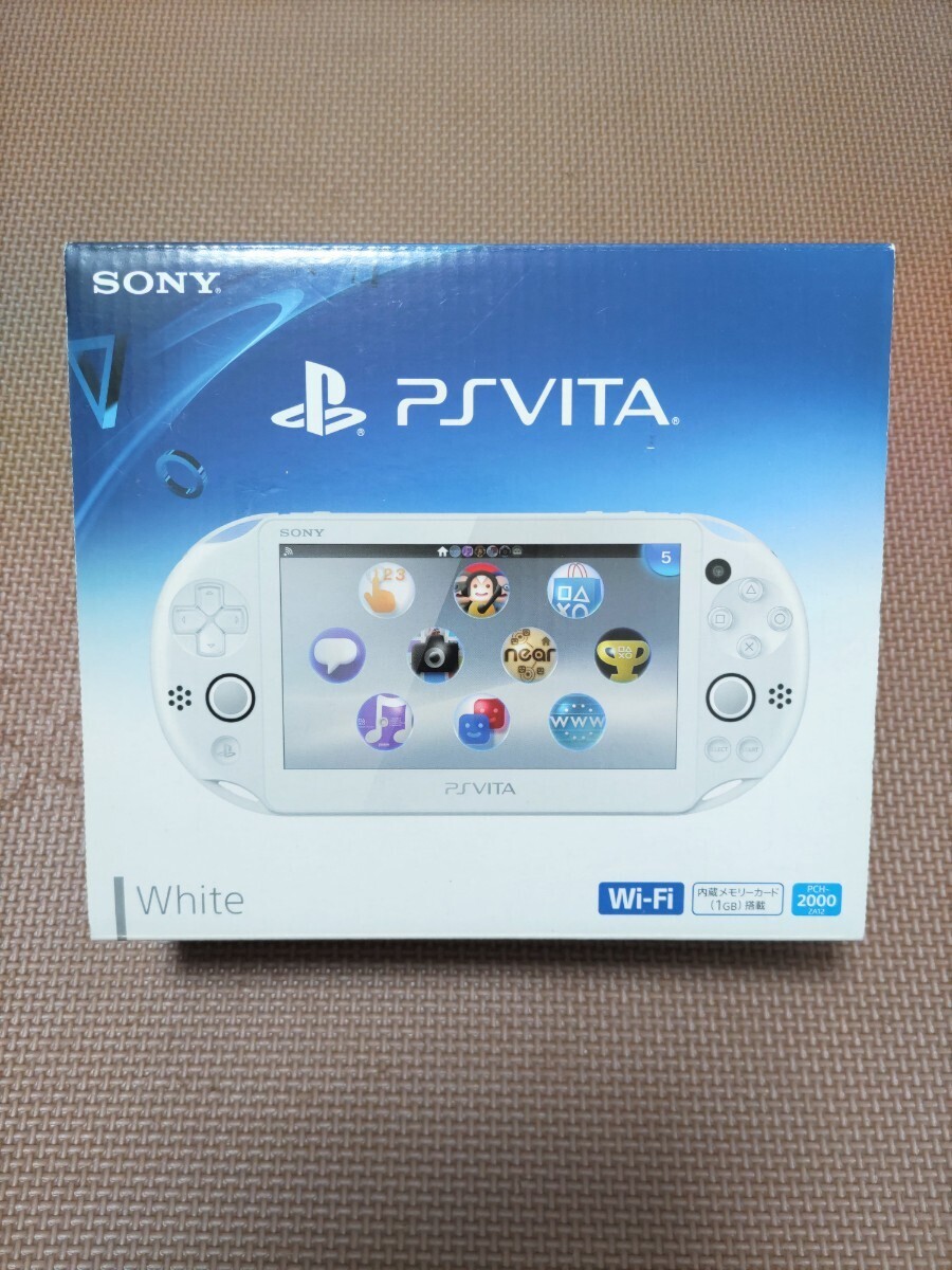 美品 SONY PlayStation Vita ホワイト PCH-2000 ZA12 PSVITA Wi-Fi プレイステーションヴィータ PSvita White プレステ ヴィータ PS Vita _画像1