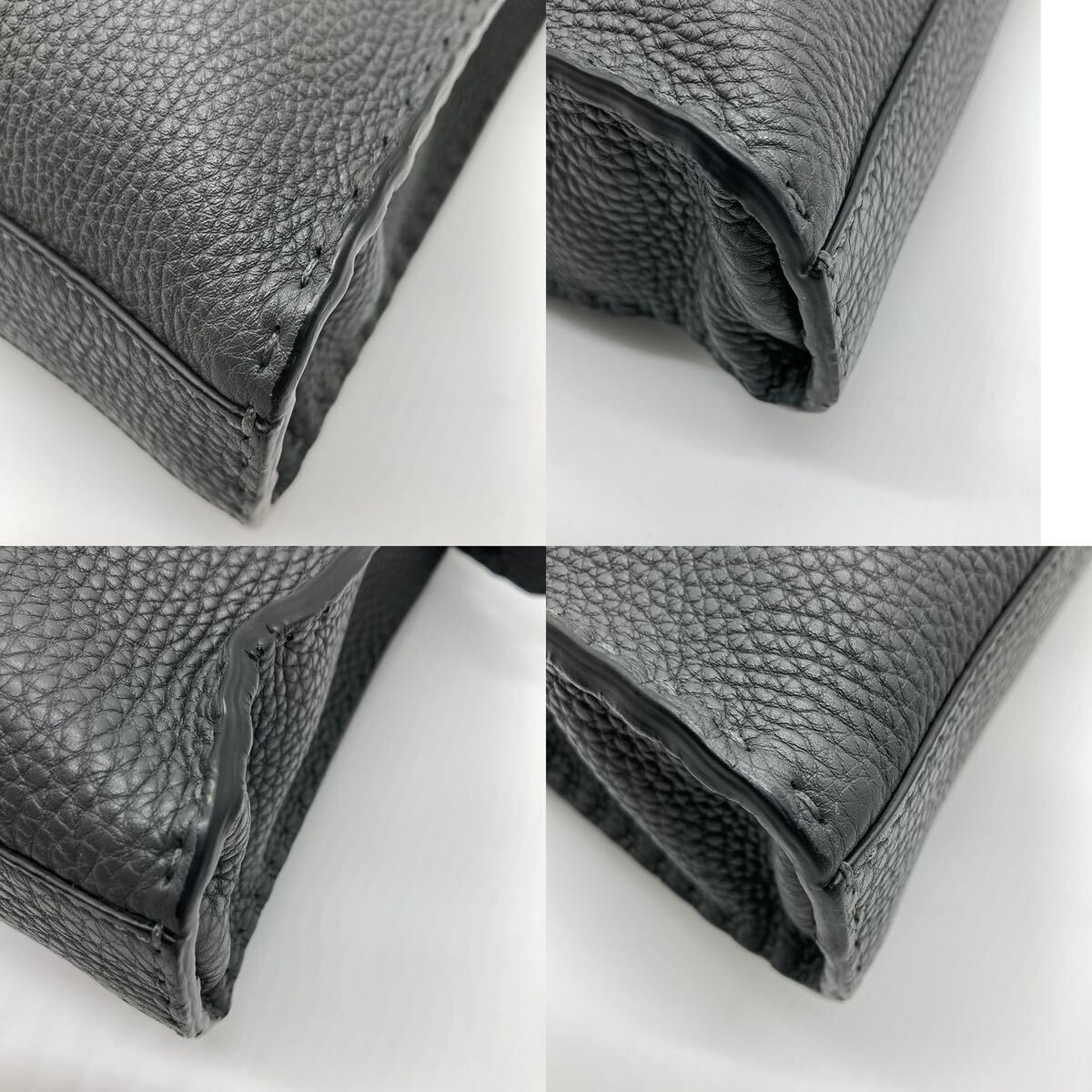 [ ultimate beautiful goods ]FENDI Fendi pi- Cub - selection rear Fit 2way business bag handbag shoulder bag shoulder .A4 gray leather 