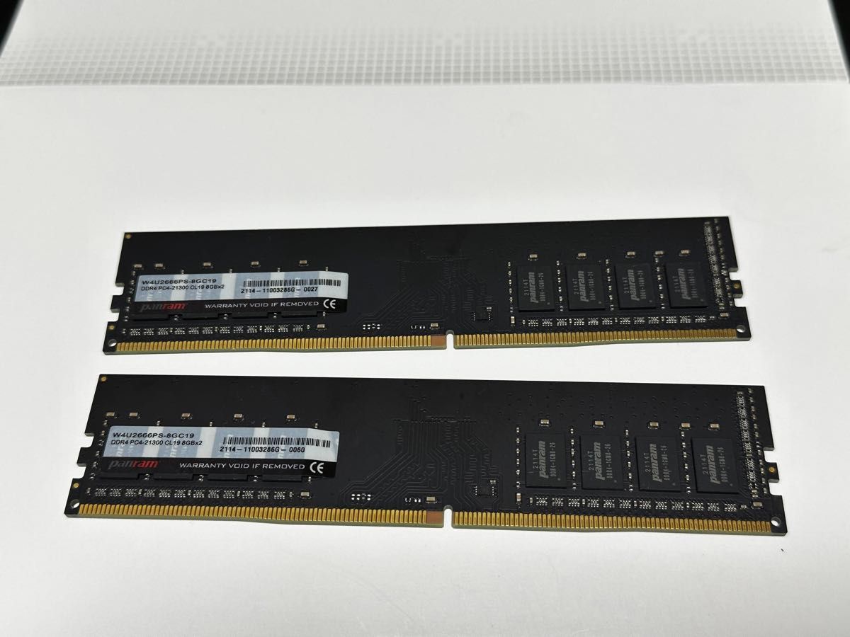 DDR4-2666 8GB×2 計16GB 動作確認済 メモリ
