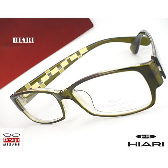 即決★眼鏡一式☆度入レンズ込★designメガネ★ HIARI (ひおり) Eyewear グリルアミドTR-90 Green 度付き/度なし/伊達メガネ【メガネ通販_画像1