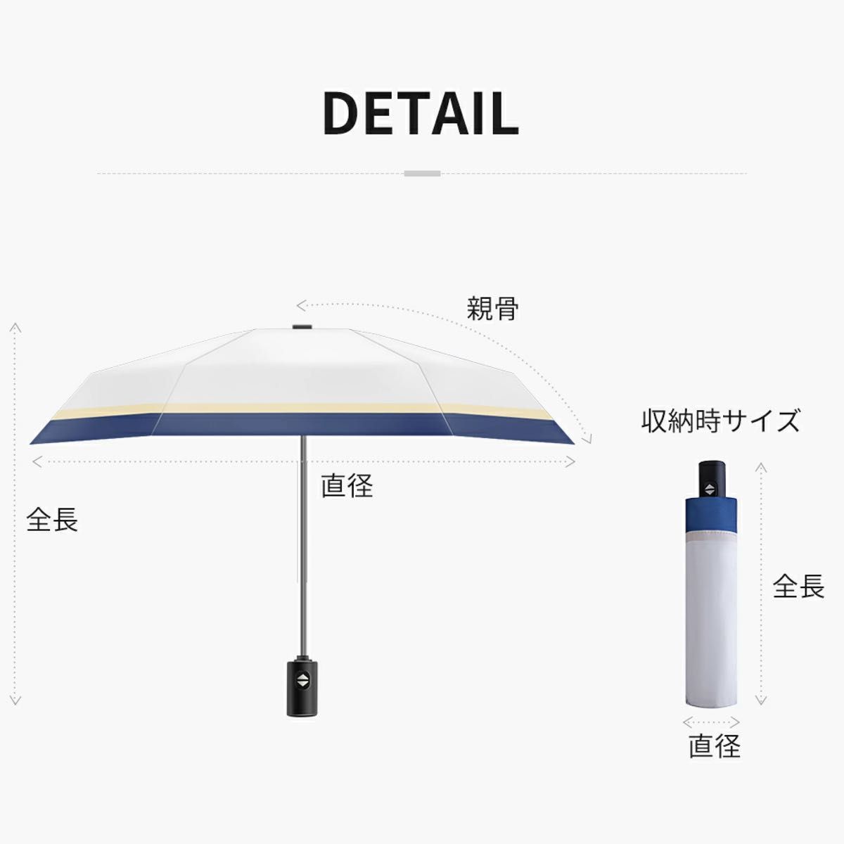 夏の日差しに　日傘 完全遮光 晴雨兼用 折りたたみ傘 コンパクト 軽量 折り畳み式 UVカット