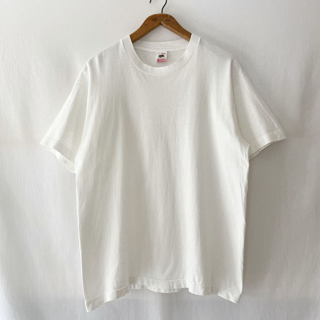 90s FRUIT OF THE LOOM 無地 Tシャツ L ホワイト USA製 ビンテージ 90年代 フルーツオブザルーム ブランク 白 アメリカ製 ヴィンテージの画像2