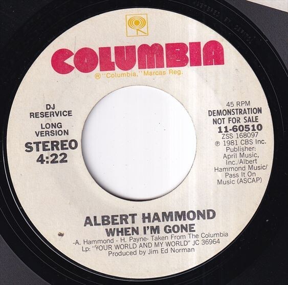 Albert Hammond - When I'm Gone / When I'm Gone (A) RP-R600_画像2