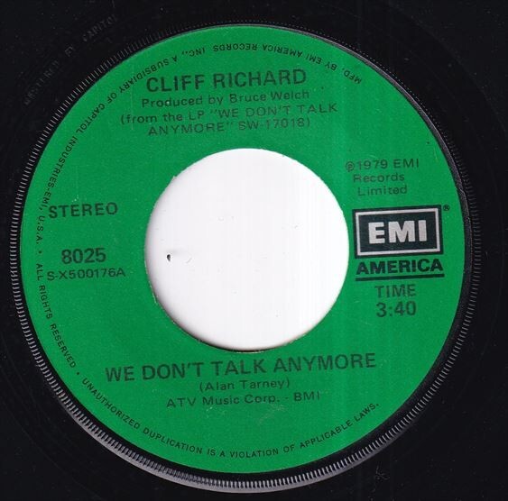 Cliff Richard - We Don't Talk Anymore / Count Me Out (A) RP-S023_画像1