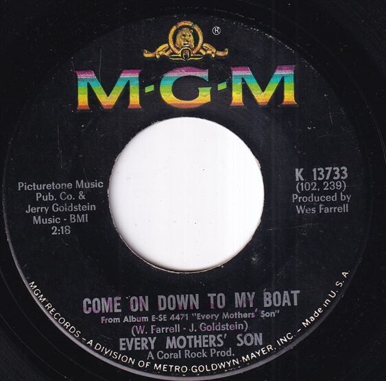 Every Mothers' Son - Come On Down To My Boat / I Believe In You (A) RP-R695_画像2