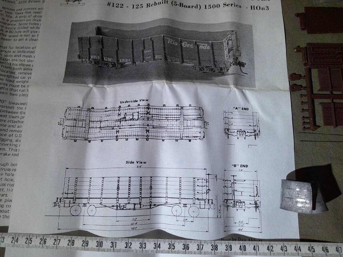 ”D&RGW 40'Reefer +30'Refrigerator”:PRECISION SCALE CO., ２両+”D&RGW High Side Gon：CLEAR CREEK M.”：台車付 ４両 ：各未組立品_画像8