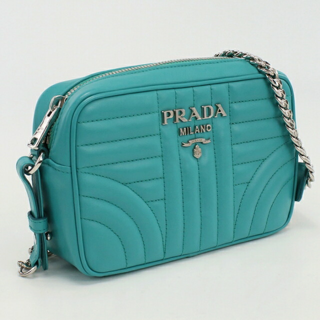 中古 プラダ 斜め掛け ショルダーバッグ レディース ブランド PRADA ダイアグラム チェーンショルダーバッグ レザー 1BH083_画像4