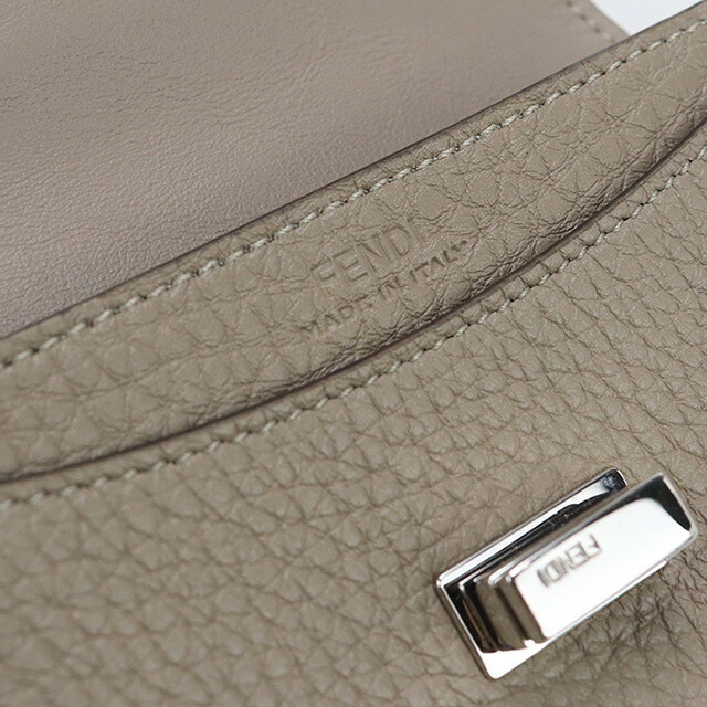 中古 フェンディ 名刺入れ レディース ブランド FENDI ピーカブー ビジネスカードケース レザー 8M0425 グレー 小物_画像7