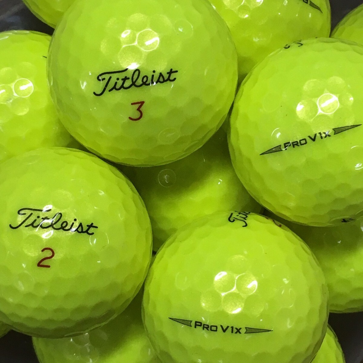 ロストボール タイトリスト PRO V1x 2019年 イエロー 12個 Aランク 中古 ゴルフボール ロスト Titleist エコボール 送料無料_画像1