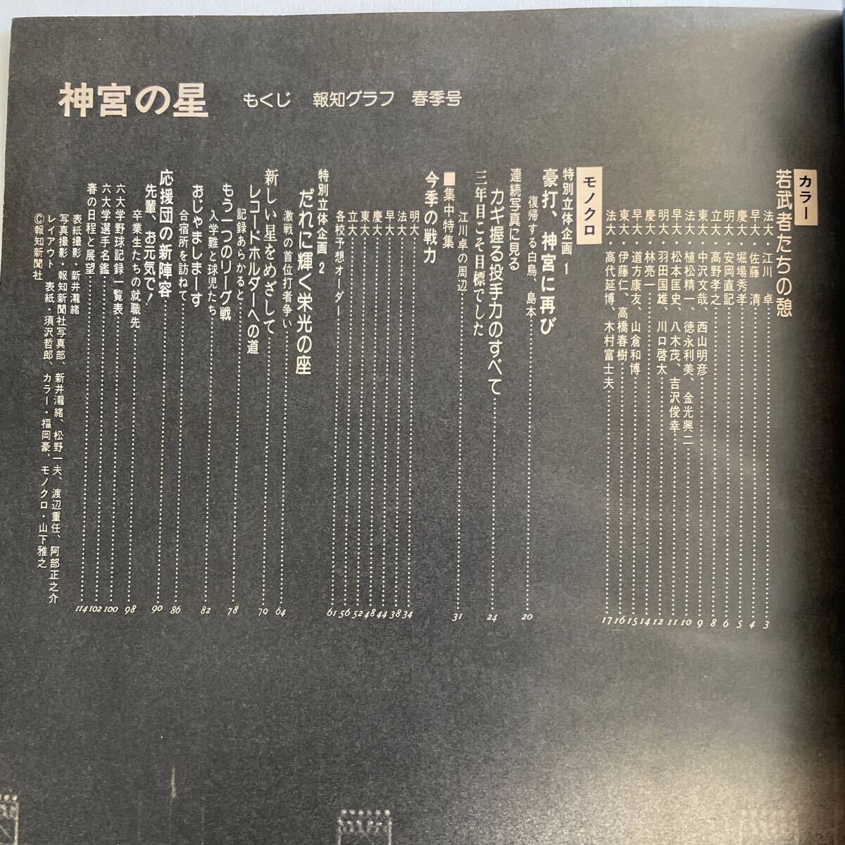 神宮の星 東京 六大学 野球 特集 1976 春 報知グラフ 春季号 江川 卓 若武者 法大 早大 慶大 明大 立大 東大 球児 選手名鑑 投手 打者_画像7