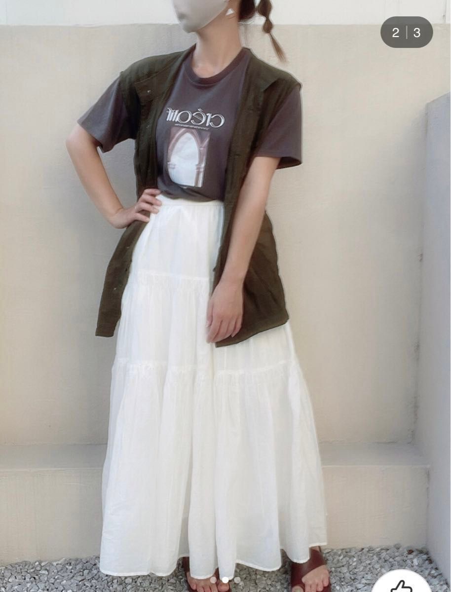 【新品】AMERICAN HOLIC インドコットンティアードスカート　Lサイズ 定価3990円