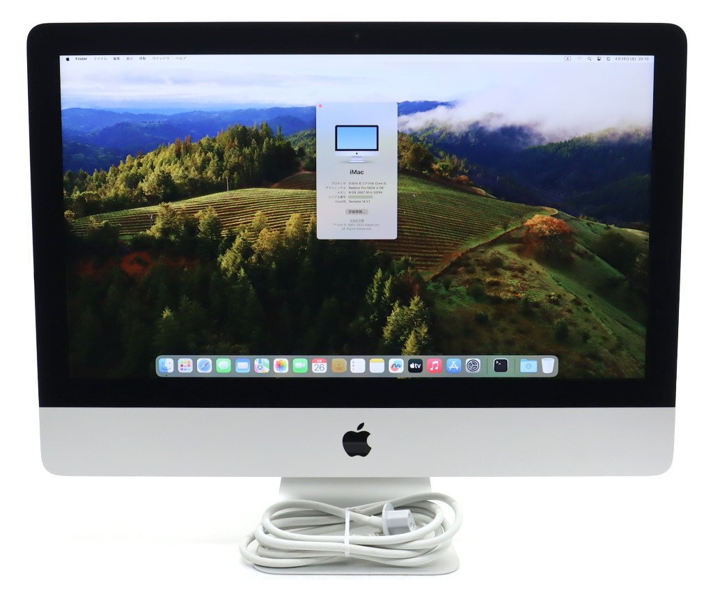 Apple iMac Retina 4K 21.5インチ 2019 Core i5-8500 3GHz 8GB 1TB(HDD)+28GB(APPLE SSD) FusionDrive仕様 Radeon Pro 560X Sonoma 小難_画像1