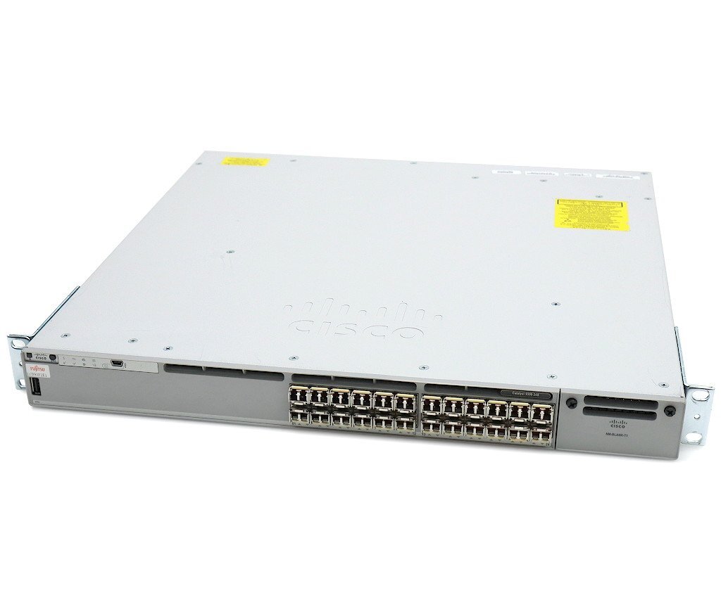 Cisco C9300-24S-A V01 24ポート1GbE SFPスロット CAT9K_IOSXE Ver.17.3.4 network-advantageライセンス 冗長電源(PWR-C1-715WAC-P×2基)_画像1