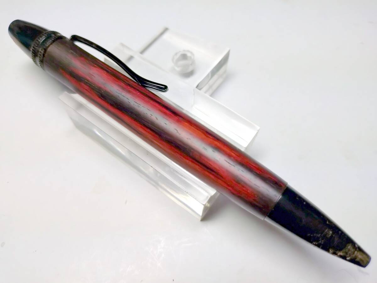 紅木 レッドサンダー ワシントン条約材 インド産 レア材  ブラック金具 ジェットストリーム芯の画像3
