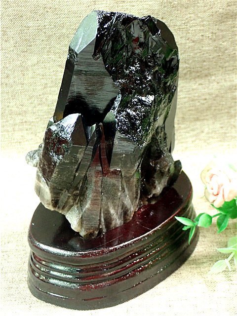 「在庫処分」約：1200g 171mmAAA級【魔除け】◆天然モリオン(黒水晶）クラスター177C6-202C77Zの画像3