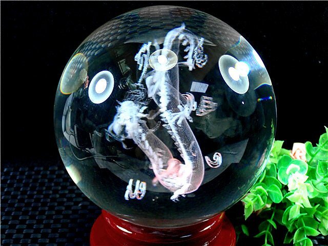  approximately :150mm super beautiful * dragon entering K9 crystal circle sphere 179B1-141B126D