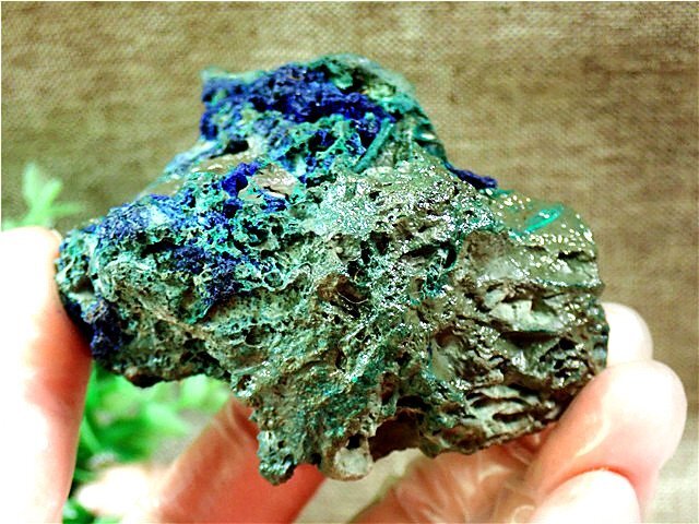 天然石極上質品アズライト【藍銅鉱】共生鉱物標本179U3-41U113D_画像5