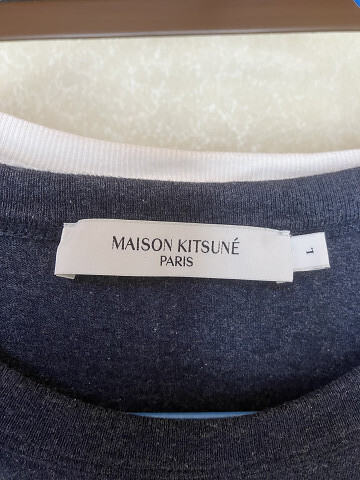 Masion Kitsune mezzo n лисица футболка темно-синий & белый 2 шт. комплект L размер 