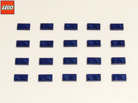 レゴ LEGO パーツ １×２プレート（ダークブルー）20個 部品 未使用_画像1