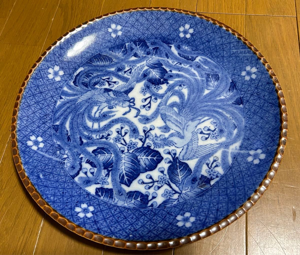 骨董品 菓子鉢 約50年前 鶴 大皿 鳳凰 2枚セット アンティーク 骨董品 菓子鉢 約50年前 鶴 大皿 鳳凰 2枚セット アンティーク