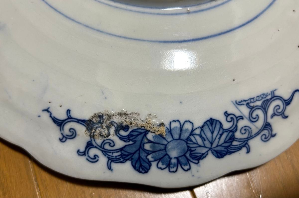 骨董品 菓子鉢 約50年前 鶴 大皿 鳳凰 2枚セット アンティーク 骨董品 菓子鉢 約50年前 鶴 大皿 鳳凰 2枚セット アンティーク