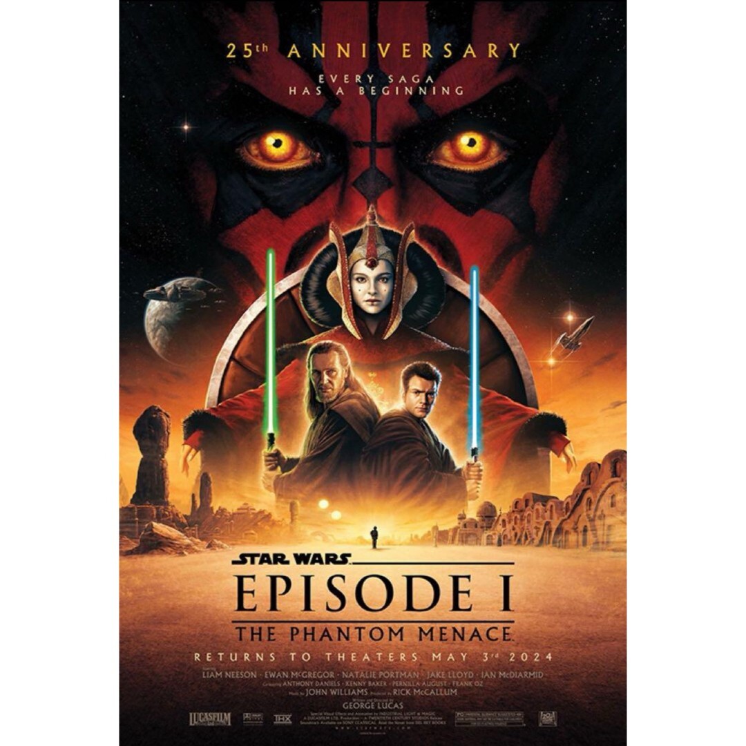  Star Wars episode 1 Phantom *menas go in place privilege 25 anniversary commemoration original version new poster 