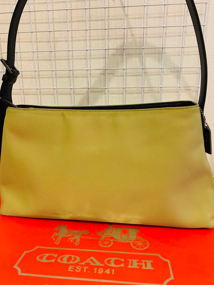 【美品】 COACH コーチ トートバッグ ワンショルダーバッグ レザー　ナイロン　シンプル