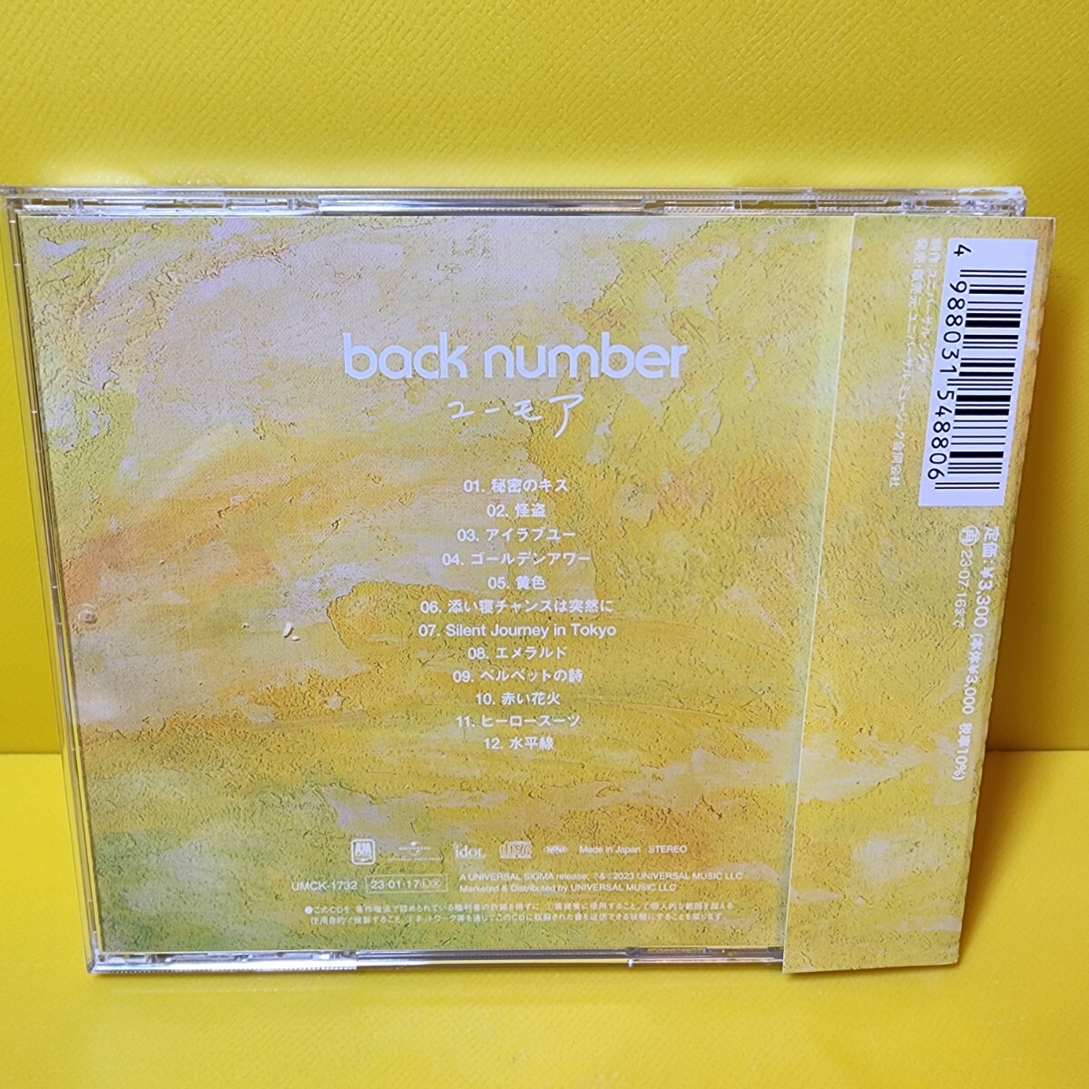 新品ケース交換済み　「ユーモア」back number