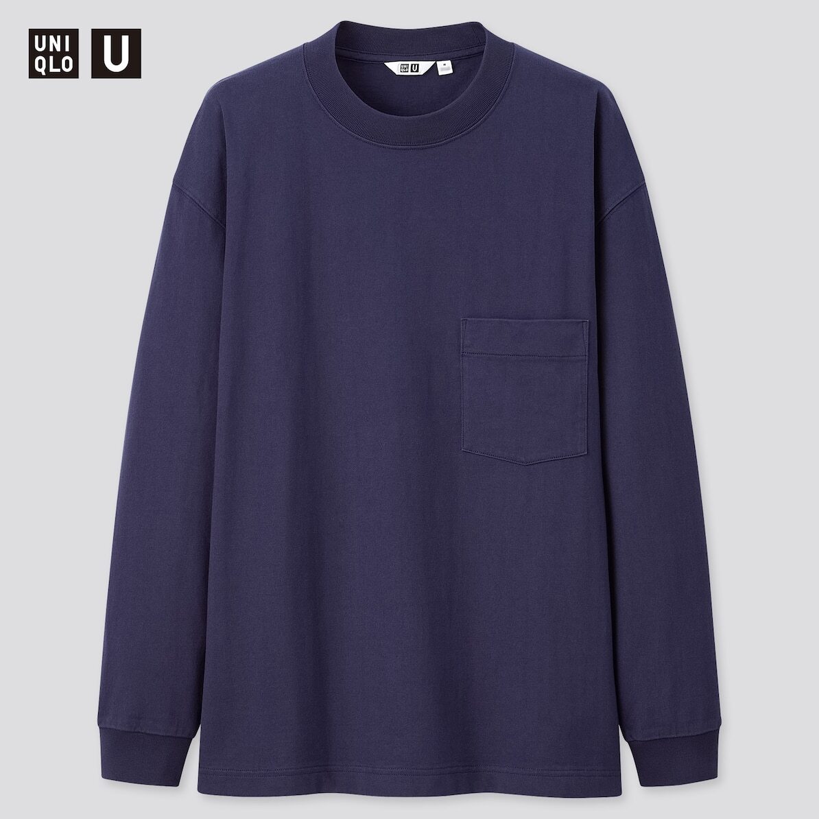 [UNIQLO U] クルーネックT ロンT Tシャツ 美品 ネイビー M 長袖 スウェット シャツ スーツ ジャージー 名作 UT ユニクロU_画像1