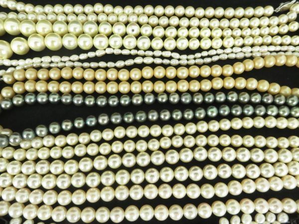 アクセサリー まとめ ネックレス ブレスレット 真珠 淡水パール 貝パール 銀製金具 シルバー ゴールド金具 装飾品 50本セットの画像9